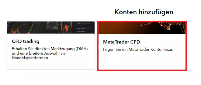 MT4 CFD-Konto auswählen